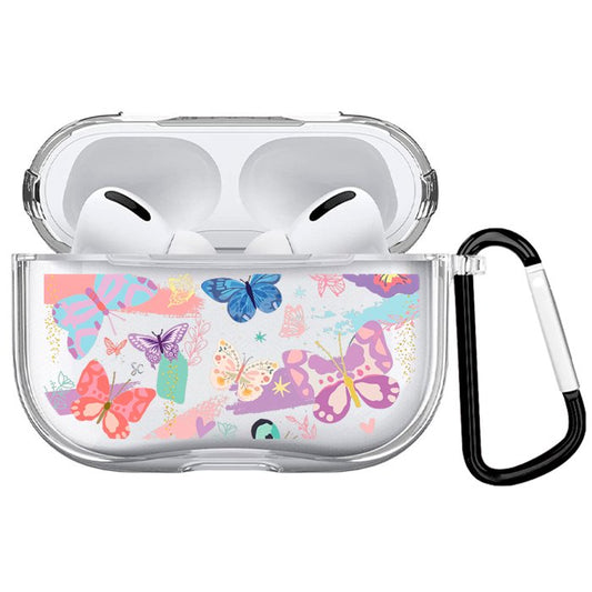 Case Audífonos Transparente Mariposas Colores