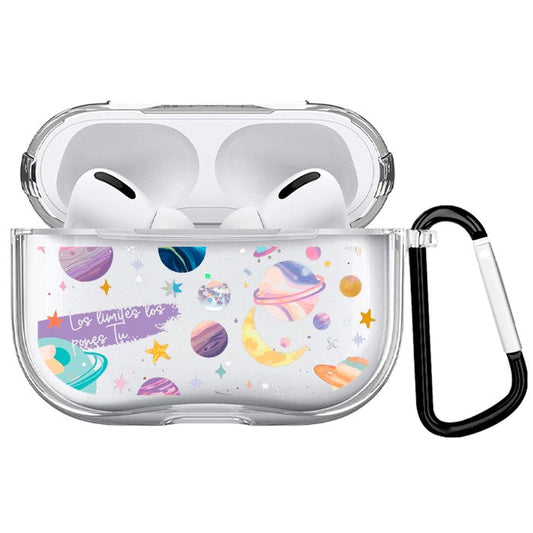 Case Audífonos Transparente Planetas