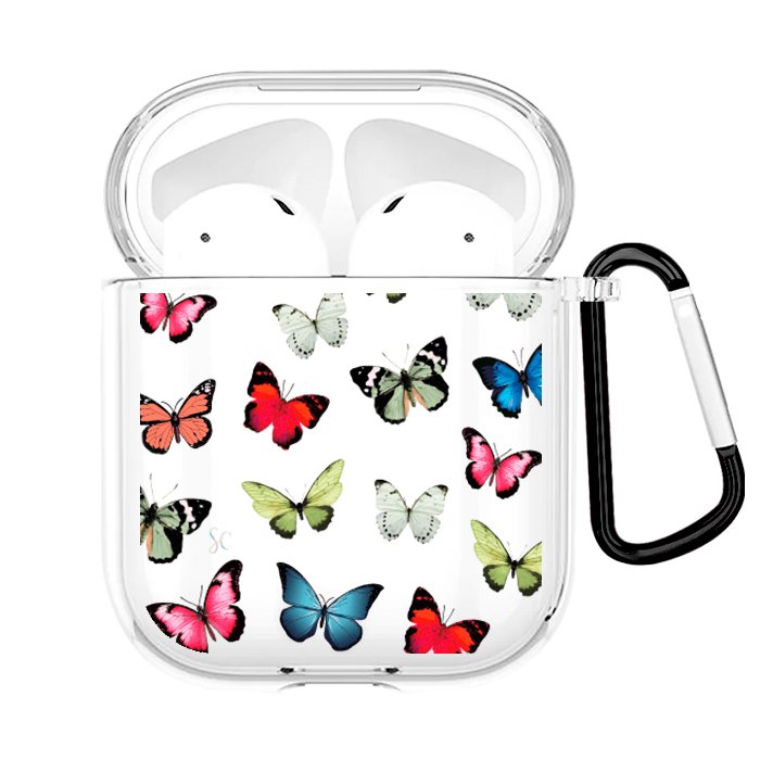 Case Audífonos Transparente Mariposas 2