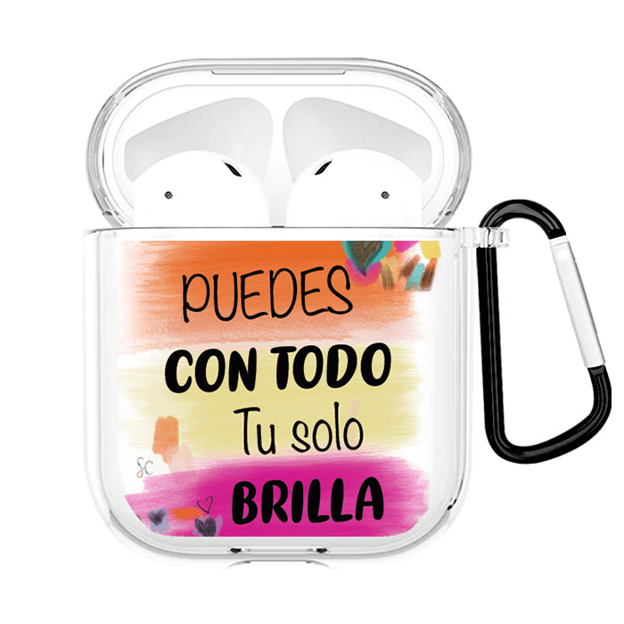 Case Audífonos Transparente Good Vibes