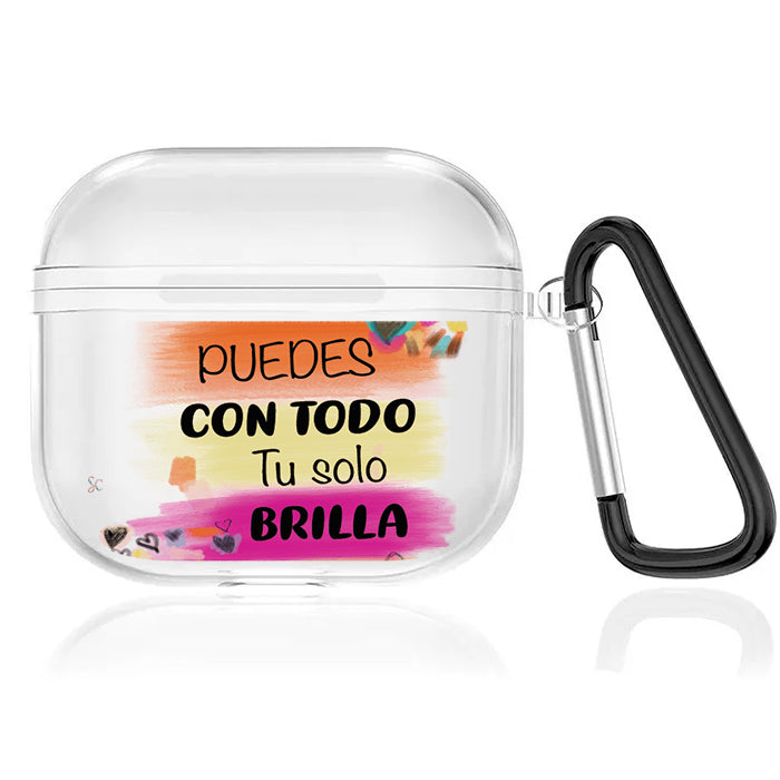 Case Audífonos Transparente Good Vibes