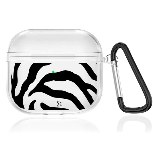 Case Audífonos Transparente Zebra