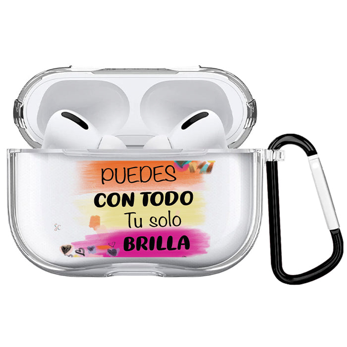 Case Audífonos Transparente Good Vibes