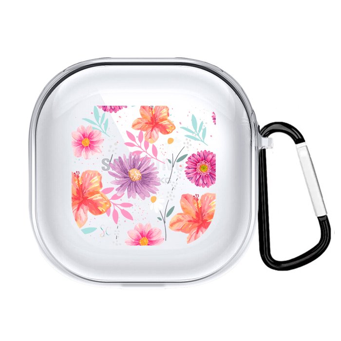 Case Audífonos Transparente Flores 3