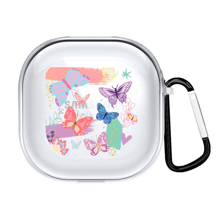 Case Audífonos Transparente Mariposas Colores