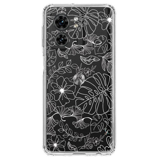 E. Case flores blancas - Motorola