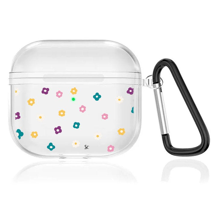 Case Audífonos Transparente Flores