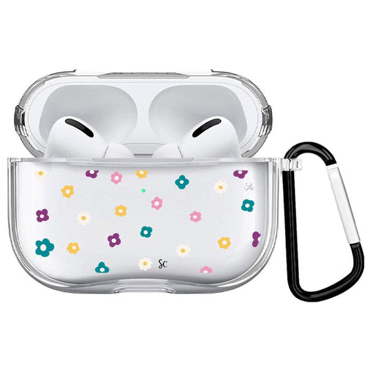 Case Audífonos Transparente Flores