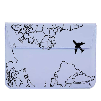 Funda Computador Mapa Mundi Negro