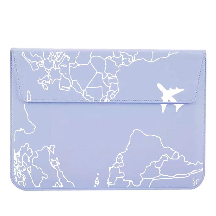 Funda Computador Mapa Mundi Blanco
