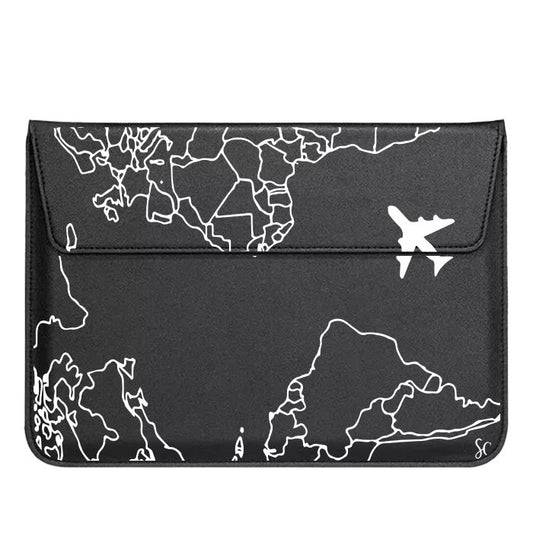 Funda Computador Mapa Mundi Blanco
