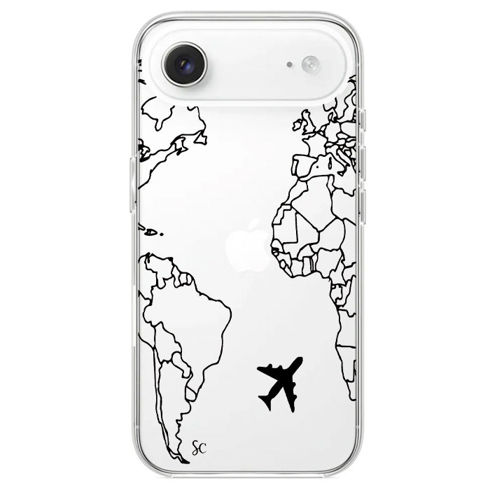 Case IPhone Mapa Mundi Negro