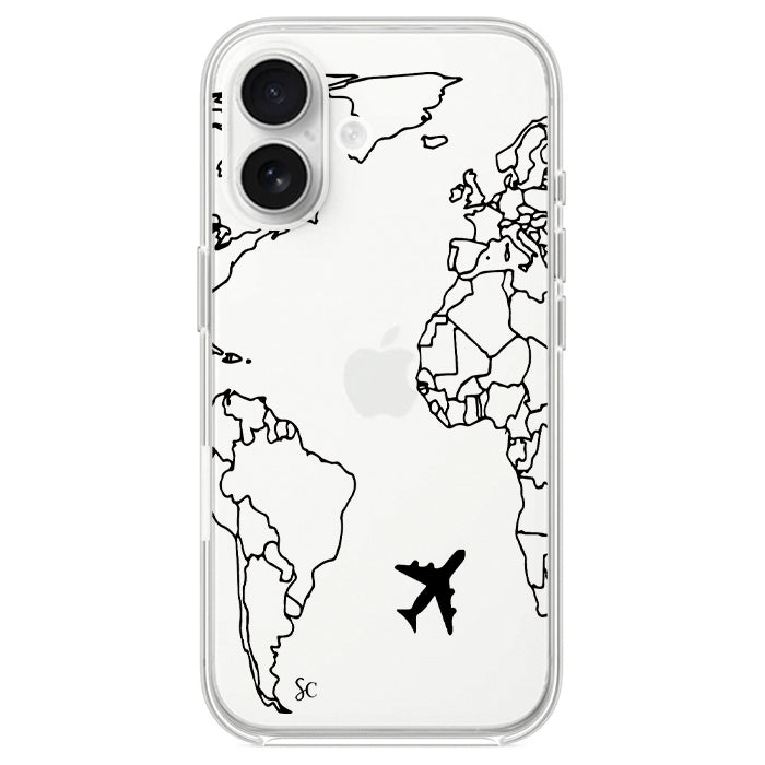 Case IPhone Mapa Mundi Negro