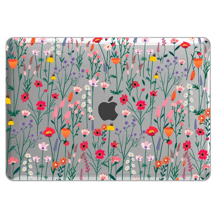 Case Macbook Transparente Flores 2