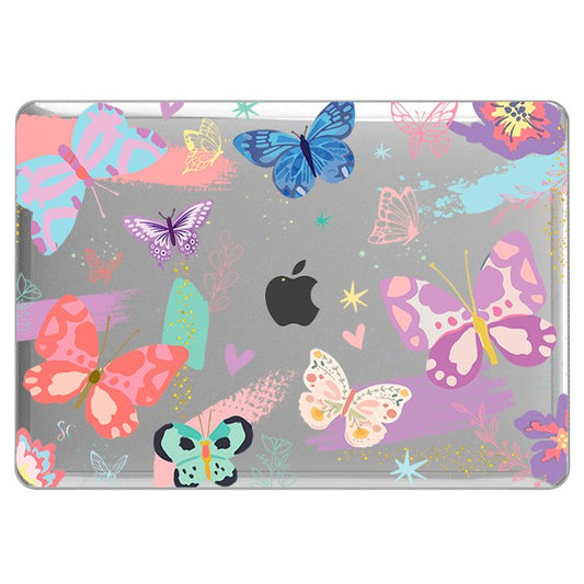Case Macbook Transparente Mariposas Colores