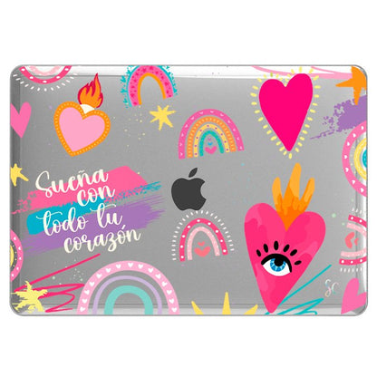 Case Macbook Transparente Corazones 3
