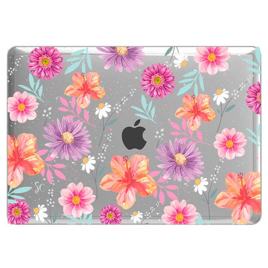 Case Macbook Transparente Flores 3