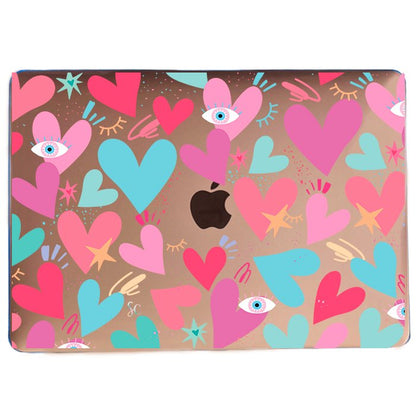 Case Macbook Transparente Corazones 2