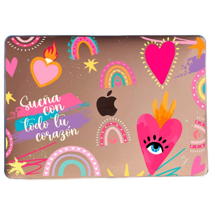 Case Macbook Transparente Corazones 3
