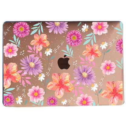 Case Macbook Transparente Flores 3