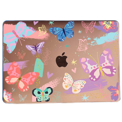 Case Macbook Transparente Mariposas Colores
