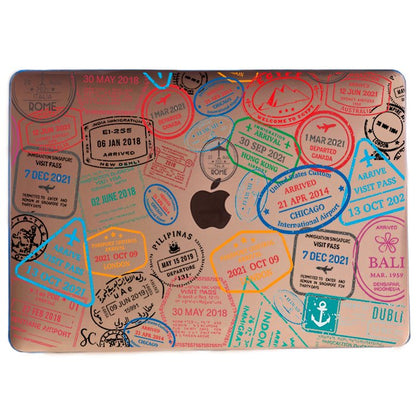 Case Macbook Transparente Sellos Pasaporte