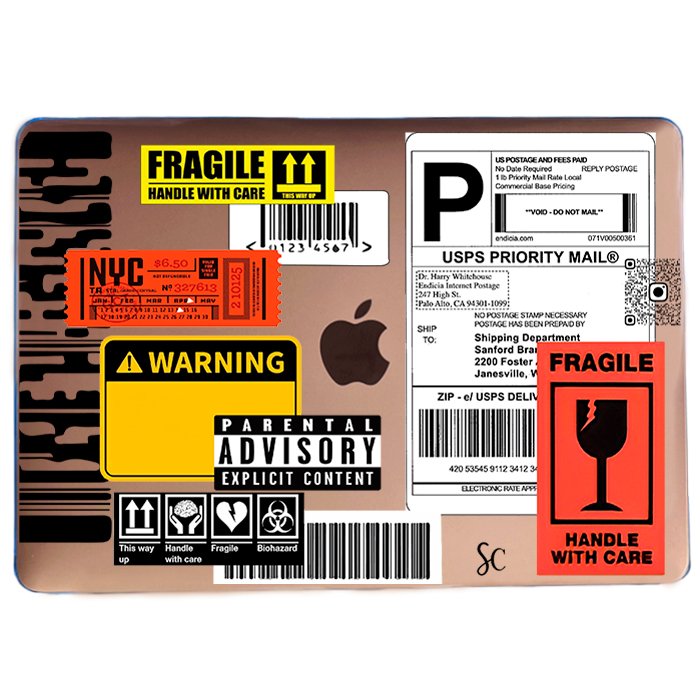 Case Macbook Transparente Warning