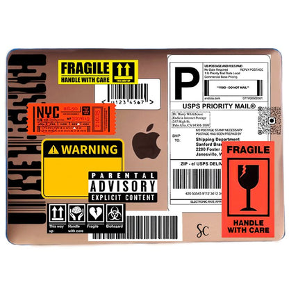 Case Macbook Transparente Warning