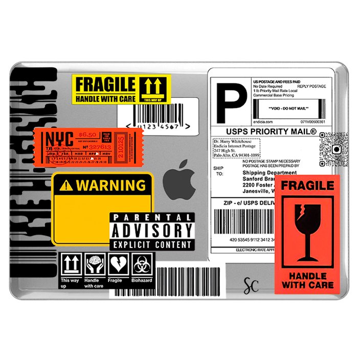Case Macbook Transparente Warning
