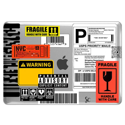 Case Macbook Transparente Warning