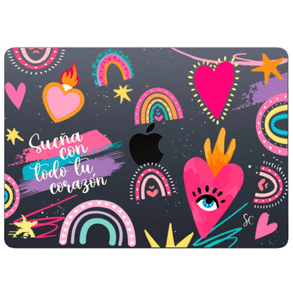 Case Macbook Transparente Corazones 3