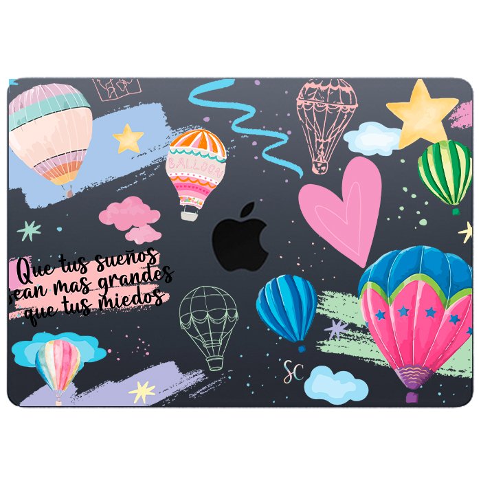 Case Macbook Transparente Globos