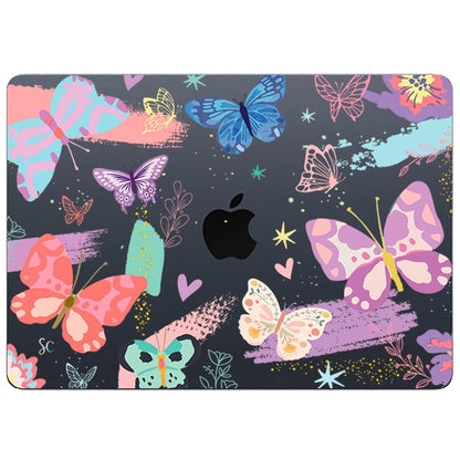 Case Macbook Transparente Mariposas Colores