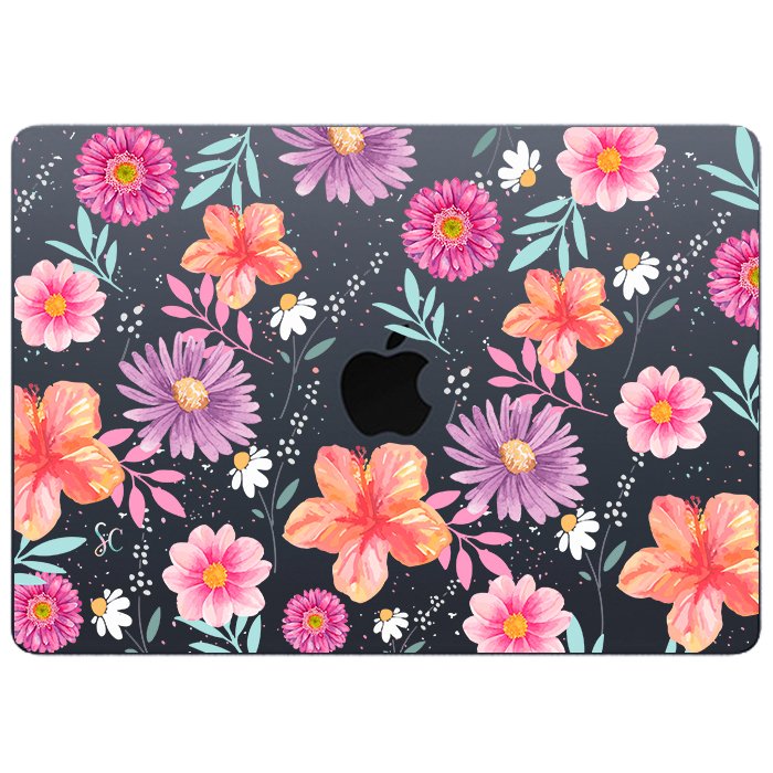 Case Macbook Transparente Flores 3