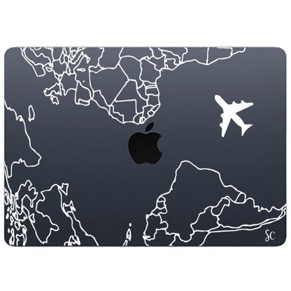 Case Macbook Transparente  Mapa Mundi Blanco