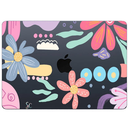 Case Macbook Transparente Margaritas Colores