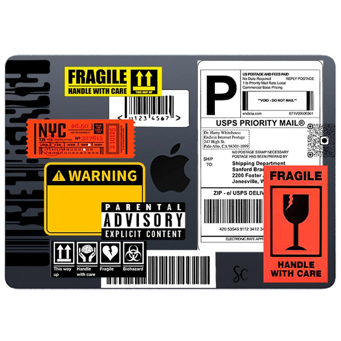 Case Macbook Transparente Warning