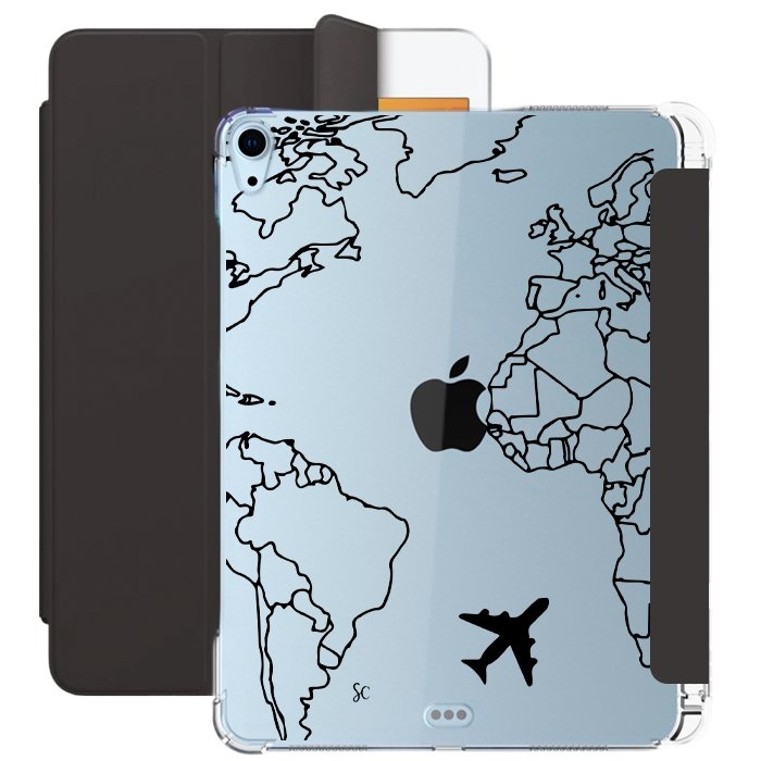 E. Case iPad Mapa Mundi Negro