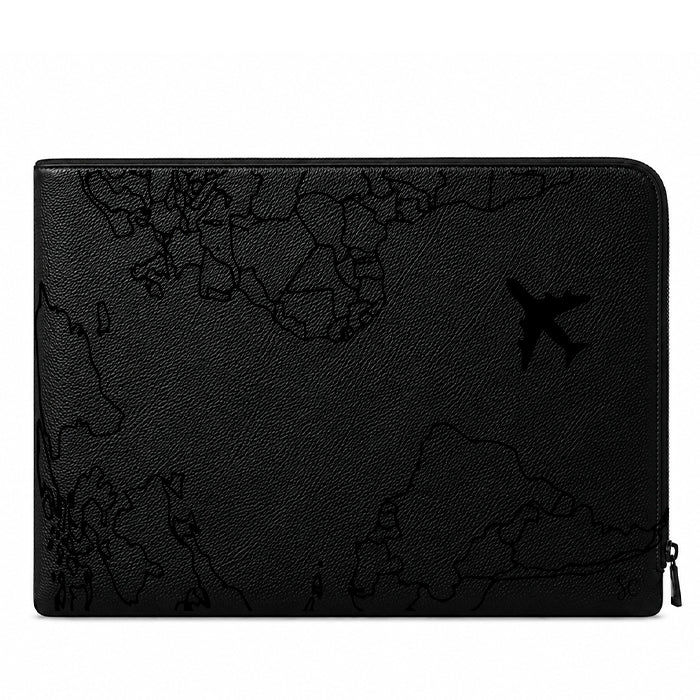 Funda Computador Mapa Mundi Negro