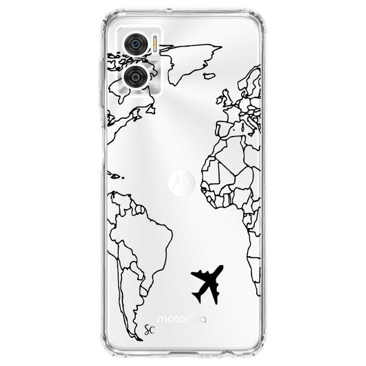 Case Celular Mapa Mundi Negro - Motorola