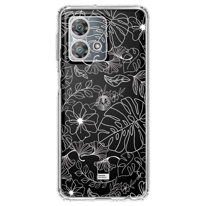 E. Case flores blancas - Motorola