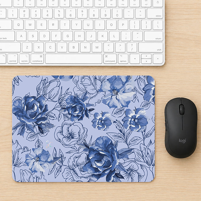 Mouse Pad Flores Azules