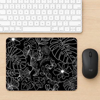 Mouse Pad Flores Blancas