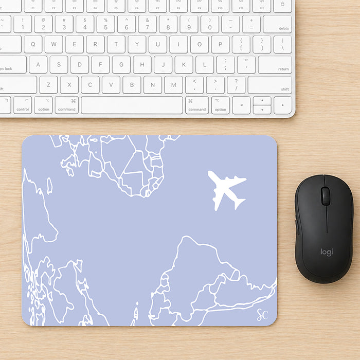 Mouse Pad Mapa Mundi Blanco