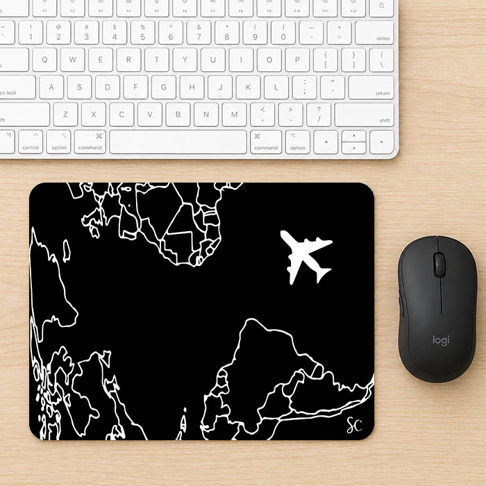 Mouse Pad Mapa Mundi Blanco