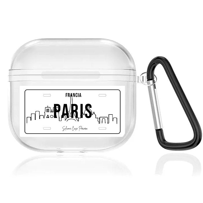 Case Airpods Transparente Placa Paris