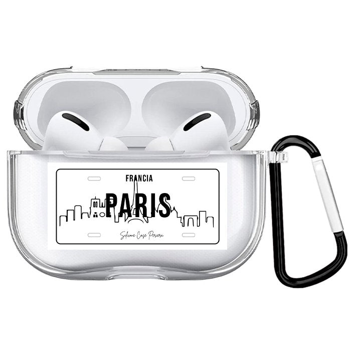 Case Airpods Transparente Placa Paris