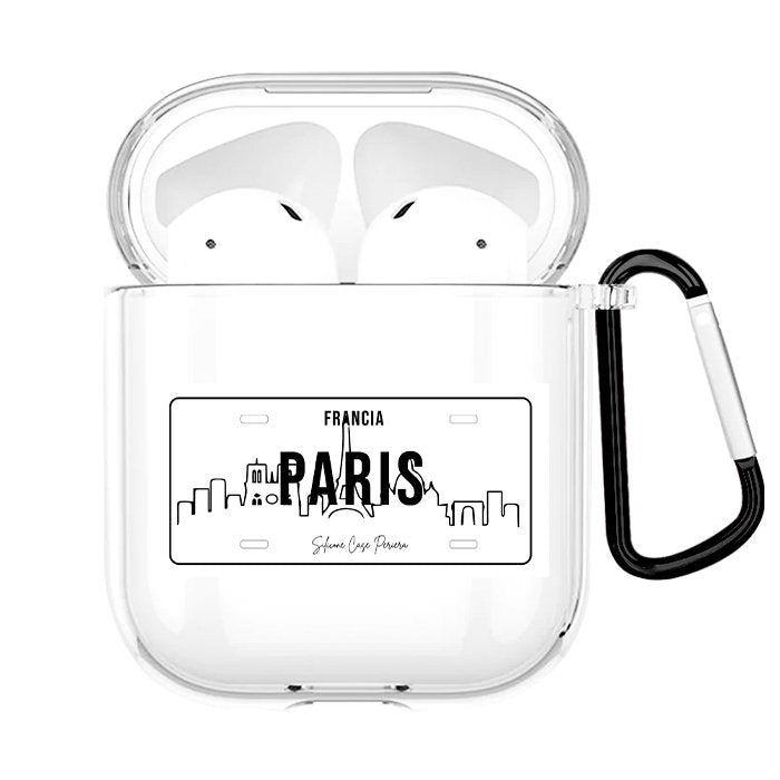 Case Airpods Transparente Placa Paris