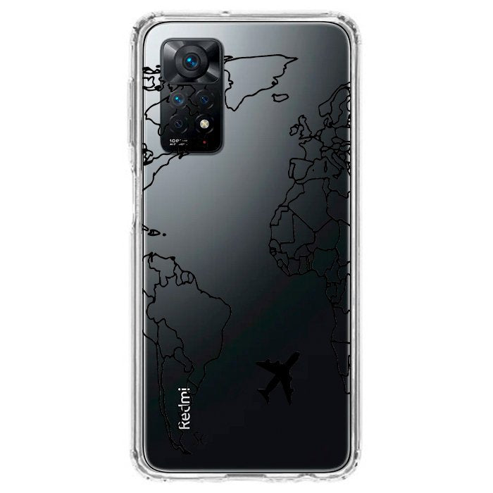 Case Celular Mapa Mundi Negro - Xiaomi