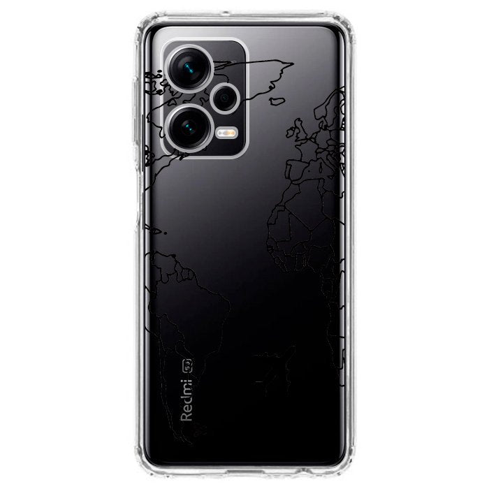 Case Celular Mapa Mundi Negro - Xiaomi